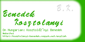 benedek kosztolanyi business card